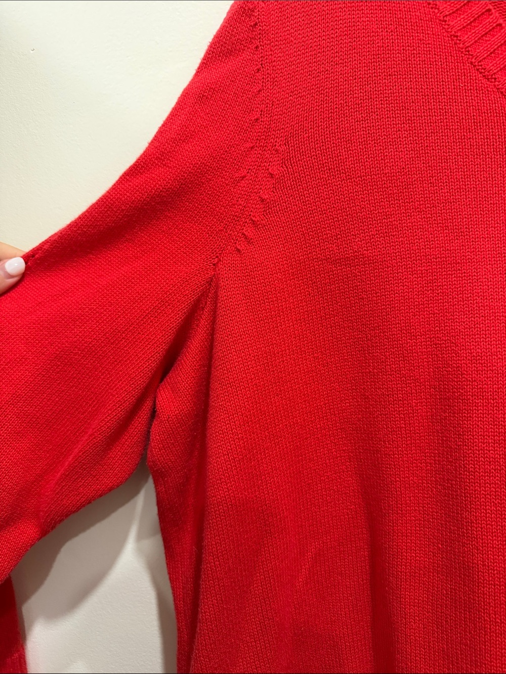 In Every Story Cherry Red V-Neck Sweater with Knit Hem - Picture 5 of 11